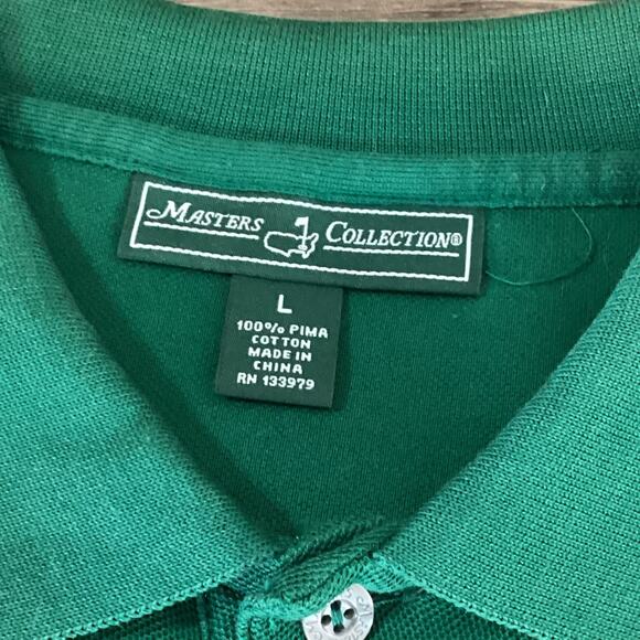 Masters Collection Polo Shirt Size L Pima Cotton Short Sleeve Solid Green Golf - Picture 8 of 16